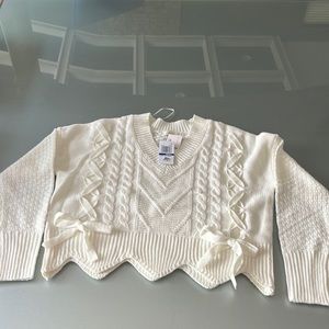 NWT NEW white sweater -size small